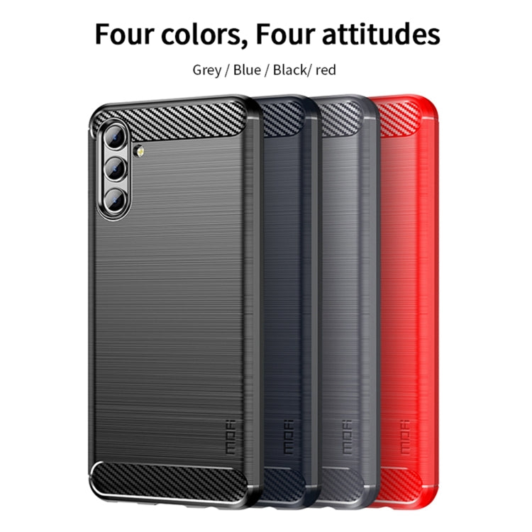 For Samsung Galaxy A13 5G MOFI Gentleness Series Brushed Texture Carbon Fiber Soft TPU Case(Blue) - Galaxy Phone Cases by MOFI | Online Shopping South Africa | PMC Jewellery