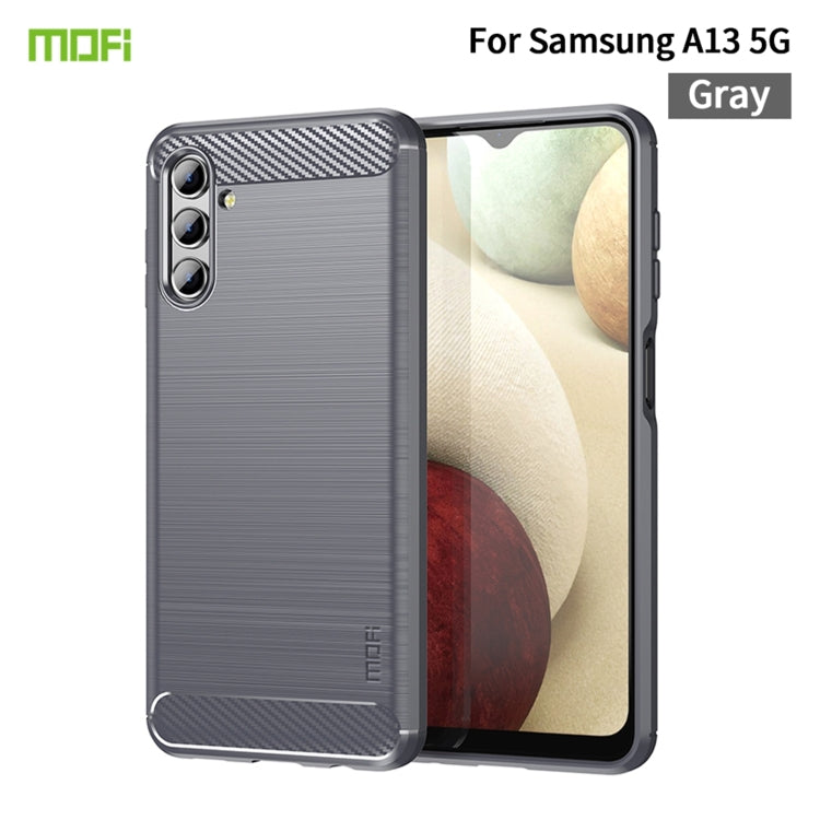 For Samsung Galaxy A13 5G MOFI Gentleness Series Brushed Texture Carbon Fiber Soft TPU Case(Gray) - Galaxy Phone Cases by MOFI | Online Shopping South Africa | PMC Jewellery | Buy Now Pay Later Mobicred