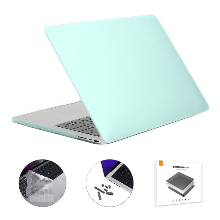 ENKAY Hat-Prince 3 in 1 Matte Laptop Protective Case + TPU Keyboard Film + Anti-dust Plugs Set for MacBook Pro 14.2 inch A2442 2021/A2779 2023, Version:EU Version(Light Green) - MacBook Pro Cases by ENKAY | Online Shopping South Africa | PMC Jewellery | Buy Now Pay Later Mobicred