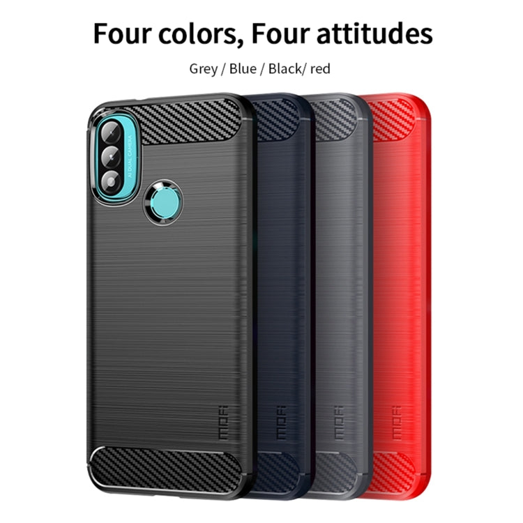 For Motorola Moto E20 / E30 / E40 MOFI Gentleness Series Brushed Texture Carbon Fiber Soft TPU Case(Black) - Motorola Cases by MOFI | Online Shopping South Africa | PMC Jewellery | Buy Now Pay Later Mobicred