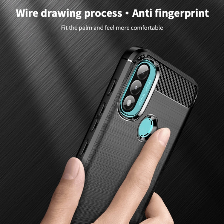 For Motorola Moto E20 / E30 / E40 MOFI Gentleness Series Brushed Texture Carbon Fiber Soft TPU Case(Red) - Motorola Cases by MOFI | Online Shopping South Africa | PMC TechLife | Buy Now Pay Later Mobicred