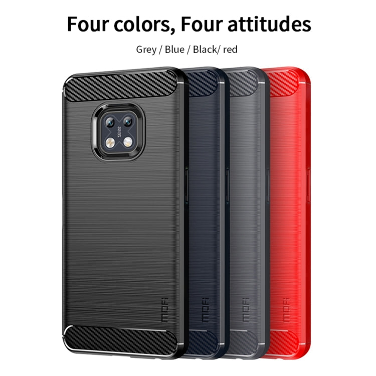 For Nokia XR20 MOFI Gentleness Series Brushed Texture Carbon Fiber Soft TPU Case(Red) - Nokia Cases by MOFI | Online Shopping South Africa | PMC Jewellery