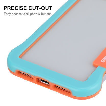 For iPhone 12 / 12 Pro ENKAY Frameless Hollow Shockproof PC Case(Blue) - iPhone 12 / 12 Pro Cases by ENKAY | Online Shopping South Africa | PMC Jewellery | Buy Now Pay Later Mobicred