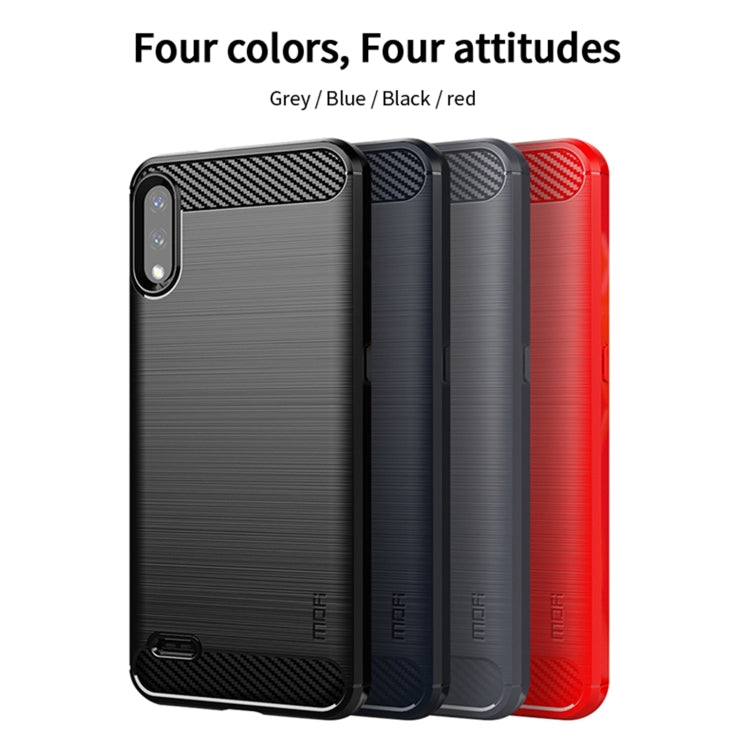 For LG K22 / K22 Plus MOFI Gentleness Brushed Carbon Fiber Soft TPU Case(Red) - LG by MOFI | Online Shopping South Africa | PMC Jewellery | Buy Now Pay Later Mobicred