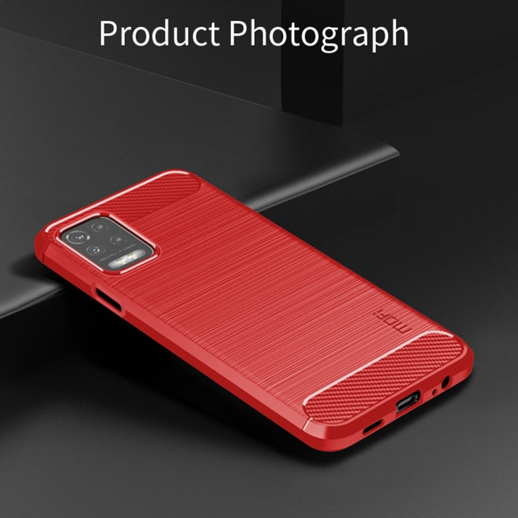 For LG K52 / K62 / K62+ / Q52 / Q62  MOFI Gentleness Brushed Carbon Fiber Soft TPU Case(Red) - LG by MOFI | Online Shopping South Africa | PMC Jewellery