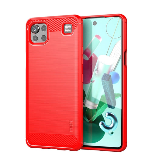 For LG K92 MOFI Gentleness Brushed Carbon Fiber Soft TPU Case(Red) - LG by MOFI | Online Shopping South Africa | PMC Jewellery | Buy Now Pay Later Mobicred