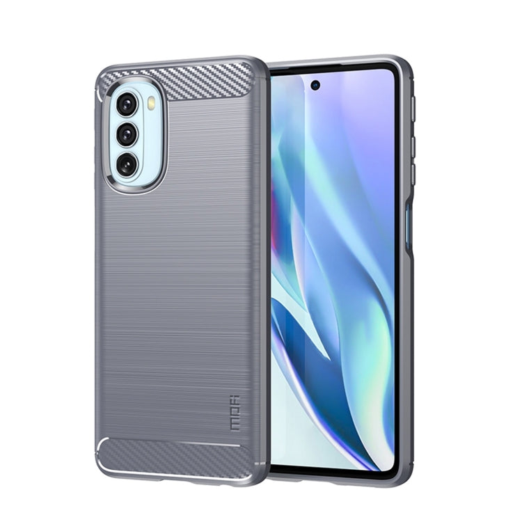 For Motorola Moto G51  5G MOFI Gentleness Brushed Carbon Fiber Soft TPU Case(Gray) - Motorola Cases by MOFI | Online Shopping South Africa | PMC Jewellery