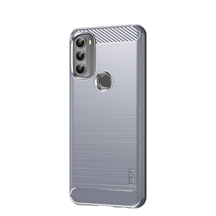 For Motorola Moto G71 5G MOFI Gentleness Brushed Carbon Fiber Soft TPU Case(Gray) - Motorola Cases by MOFI | Online Shopping South Africa | PMC Jewellery | Buy Now Pay Later Mobicred