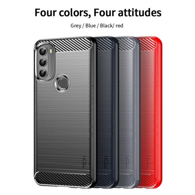 For Motorola Moto G71 5G MOFI Gentleness Brushed Carbon Fiber Soft TPU Case(Gray) - Motorola Cases by MOFI | Online Shopping South Africa | PMC Jewellery | Buy Now Pay Later Mobicred