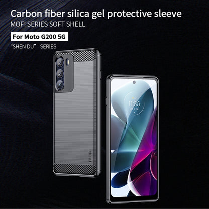 For Motorola Moto G200 5G / Edge S30 MOFI Gentleness Brushed Carbon Fiber Soft TPU Case(Gray) - Motorola Cases by MOFI | Online Shopping South Africa | PMC Jewellery | Buy Now Pay Later Mobicred