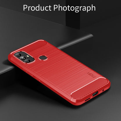 For Motorola Moto G Power 2022 MOFI Gentleness Brushed Carbon Fiber Soft TPU Case(Red) - Motorola Cases by MOFI | Online Shopping South Africa | PMC Jewellery