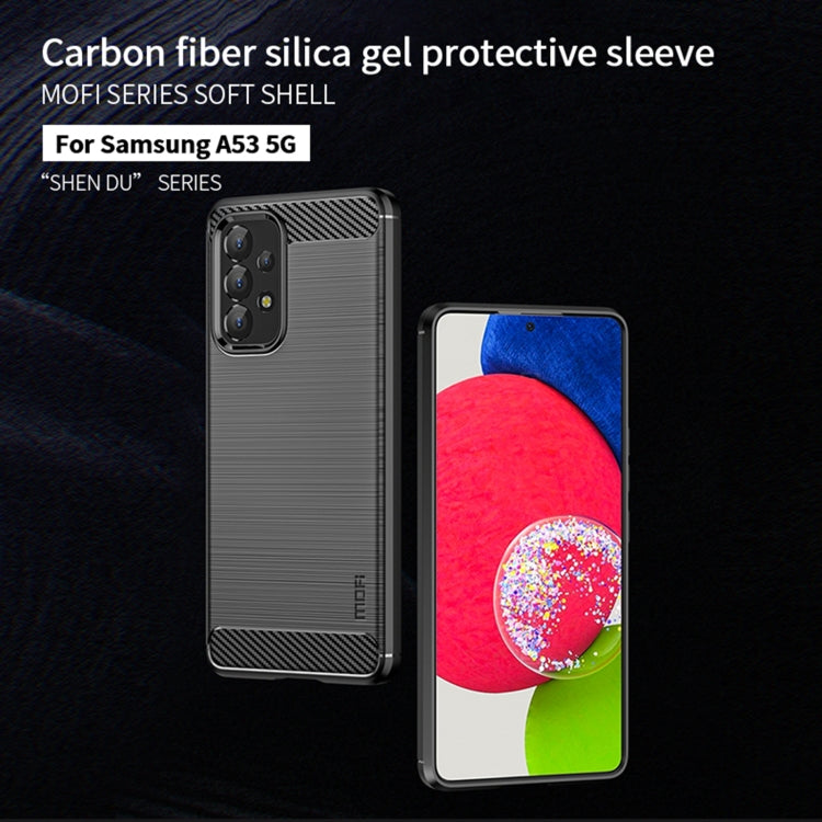 For Samsung Galaxy A53 5G MOFI Gentleness Brushed Carbon Fiber Soft TPU Case(Black) - free shipping - PMC TechLife - Order now!