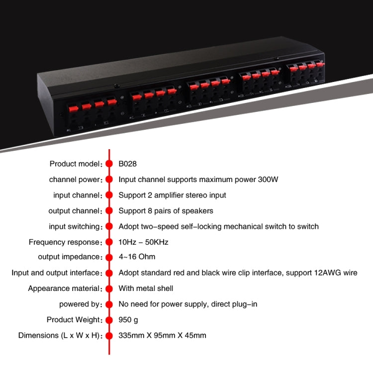 100W 2 In 8 Out Power Amplifier Loudspeaker Box Switcher -  by PMC TechLife | Online Shopping South Africa | PMC TechLife | Buy Now Pay Later Mobicred