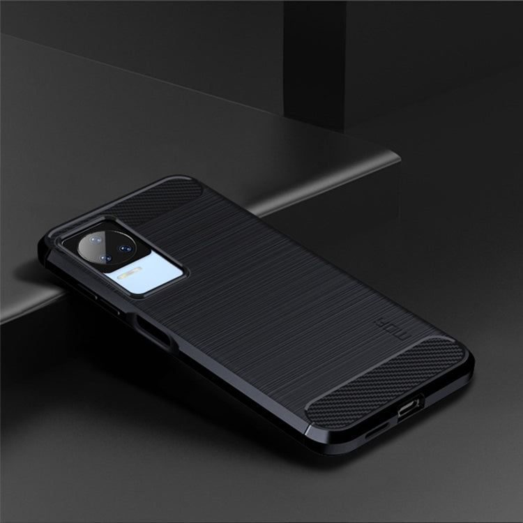 For Xiaomi Redmi K40S MOFI Gentleness Brushed Carbon Fiber Soft TPU Case(Blue) - Xiaomi Cases by MOFI | Online Shopping South Africa | PMC Jewellery