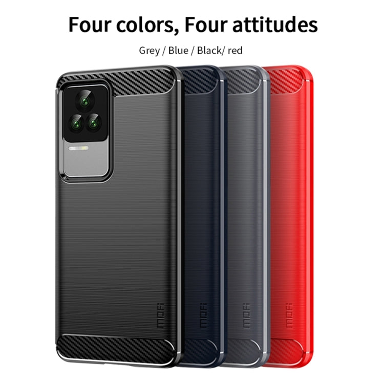 For Xiaomi Redmi K50 / K50 Pro MOFI Gentleness Brushed Carbon Fiber Soft TPU Case(Blue) - Xiaomi Cases by MOFI | Online Shopping South Africa | PMC Jewellery | Buy Now Pay Later Mobicred