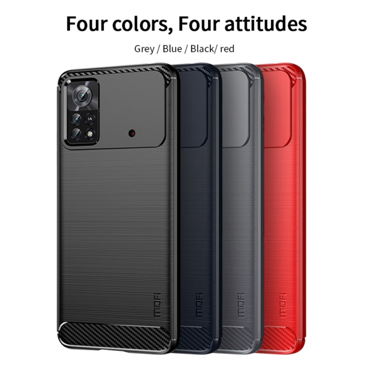 For Xiaomi Poco X4 Pro 5G MOFI Gentleness Brushed Carbon Fiber Soft TPU Case(Black) - Xiaomi Cases by MOFI | Online Shopping South Africa | PMC Jewellery