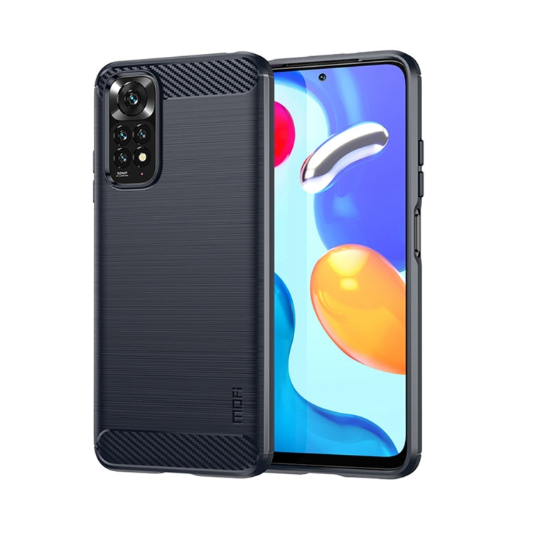 For Xiaomi Redmi Note 11 4G Global / Note 11S 4G MOFI Gentleness Brushed Carbon Fiber TPU Case(Blue) - Xiaomi Cases by MOFI | Online Shopping South Africa | PMC TechLife | Buy Now Pay Later Mobicred