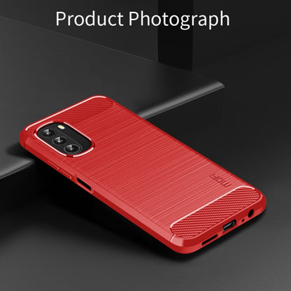 For Motorola Moto G 5G 2022 MOFI Gentleness Series Brushed Texture Carbon Fiber TPU Phone Case(Red) - Motorola Cases by MOFI | Online Shopping South Africa | PMC Jewellery