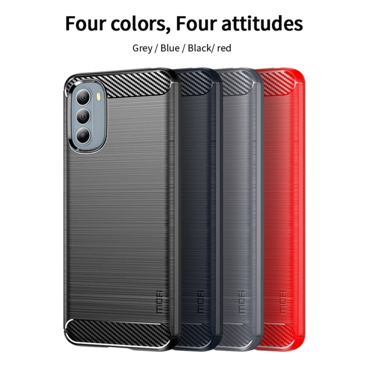 For Motorola Moto G31/G41 MOFI Gentleness Series Brushed Texture Carbon Fiber TPU Phone Case(Gray) - Motorola Cases by MOFI | Online Shopping South Africa | PMC Jewellery