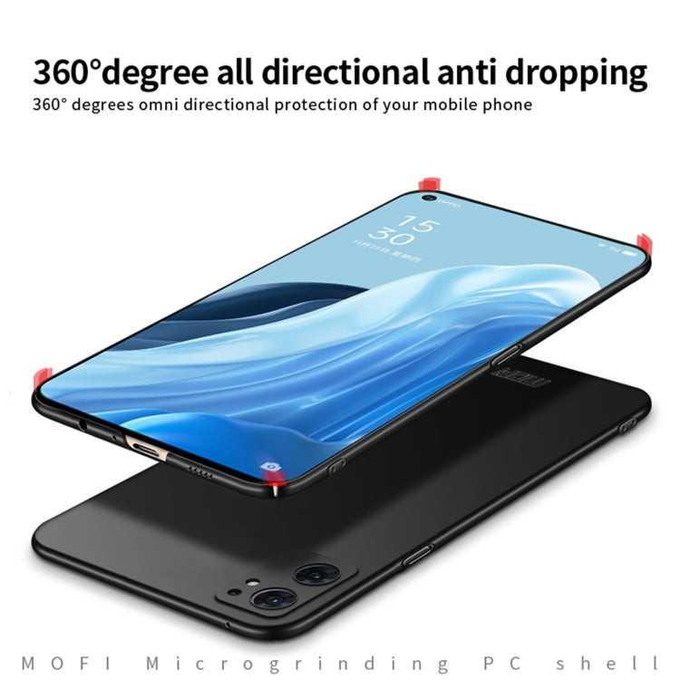 For OPPO Find X5 Lite / Reno7 Global MOFI Frosted PC Ultra-thin Hard Case(Gold) - OPPO Cases by MOFI | Online Shopping South Africa | PMC TechLife | Buy Now Pay Later Mobicred