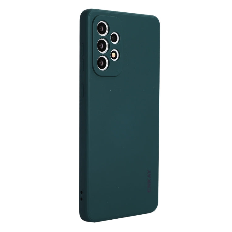 For Samsung Galaxy A73 5G ENKAY Liquid Silicone Soft Shockproof Phone Case(Dark Green) - Galaxy Phone Cases by ENKAY | Online Shopping South Africa | PMC Jewellery