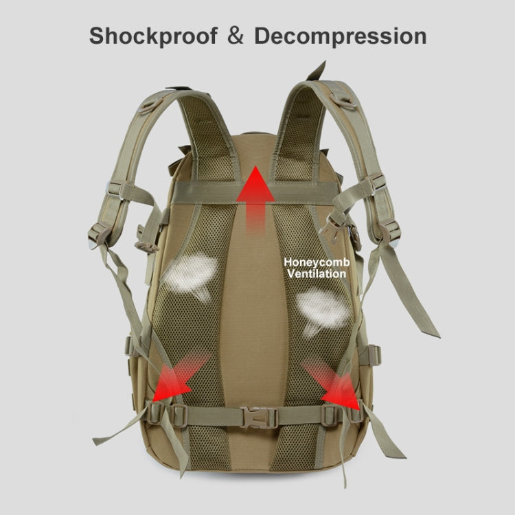 JUNSUNMAY J012 25L Waterproof Outdoor Sports Molle Rucksack Backpack with Reflective Stripe(Khaki) - Backpacks by JUNSUNMAY | Online Shopping South Africa | PMC Jewellery | Buy Now Pay Later Mobicred