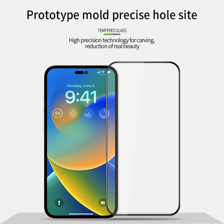 For iPhone 14 Pro Max MOFI 9H 3D Explosion-proof Curved Screen Tempered Glass Film(Black) - iPhone 14 Pro Max Tempered Glass by MOFI | Online Shopping South Africa | PMC TechLife