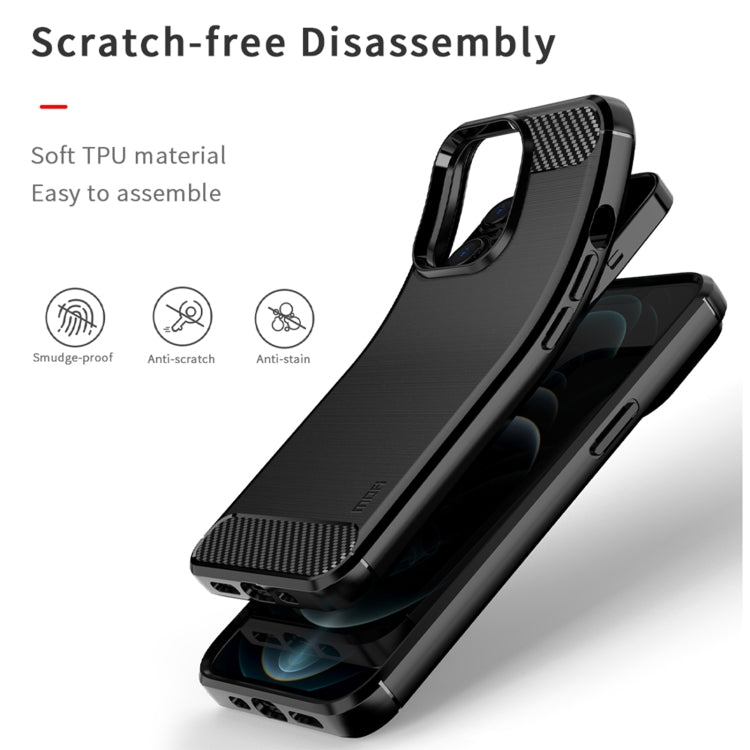 For iPhone 14 Pro Max MOFI Gentleness Brushed Texture Carbon Fiber TPU Phone Case (Black) - iPhone 14 Pro Max Cases by MOFI | Online Shopping South Africa | PMC TechLife | Buy Now Pay Later Mobicred