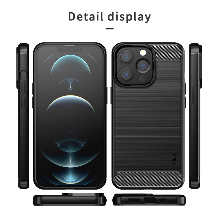 For iPhone 14 Pro Max MOFI Gentleness Brushed Texture Carbon Fiber TPU Phone Case (Black) - iPhone 14 Pro Max Cases by MOFI | Online Shopping South Africa | PMC TechLife | Buy Now Pay Later Mobicred