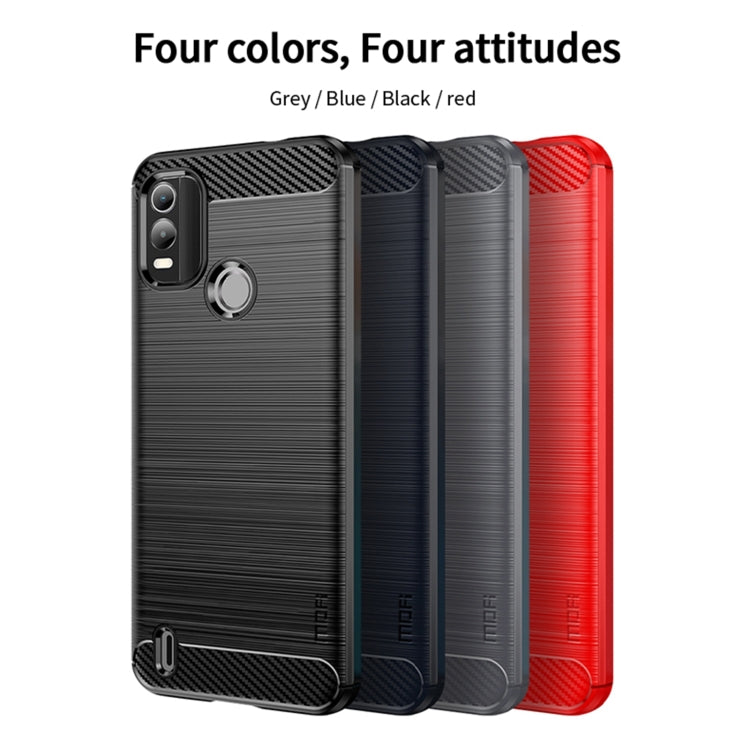 For Nokia C21 Plus MOFI Gentleness Brushed Carbon Fiber Soft TPU Case(Gray) - Nokia Cases by MOFI | Online Shopping South Africa | PMC TechLife | Buy Now Pay Later Mobicred