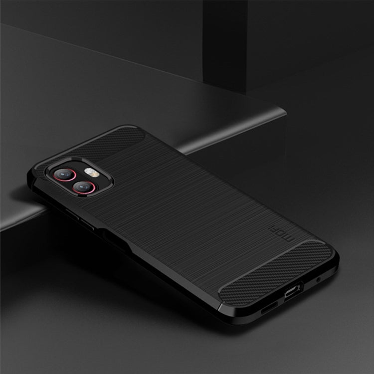 For Samsung Galaxy Xcover6 Pro / Xcover Pro 2 MOFI Gentleness Brushed Carbon Fiber Soft TPU Case(Black) -  by MOFI | Online Shopping South Africa | PMC Jewellery | Buy Now Pay Later Mobicred