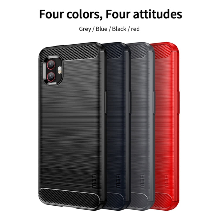 For Samsung Galaxy Xcover6 Pro / Xcover Pro 2 MOFI Gentleness Brushed Carbon Fiber Soft TPU Case(Red) -  by MOFI | Online Shopping South Africa | PMC Jewellery | Buy Now Pay Later Mobicred