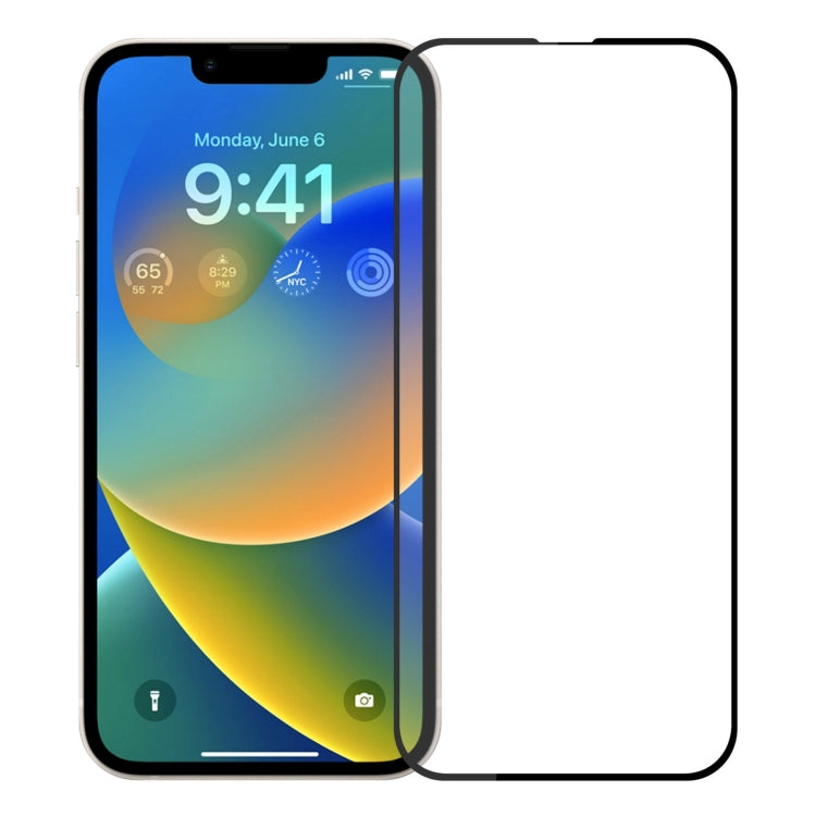 For iPhone 14 MOFI 9H 2.5D Full Screen Tempered Glass Film(Black) - free shipping - PMC TechLife - Order now!