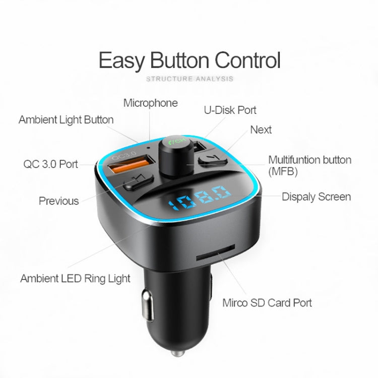 T25S Car MP3 Player Multi-function BT5.0 Dual USB Chargers - Bluetooth Car Kits by PMC TechLife | Online Shopping South Africa | PMC TechLife | Buy Now Pay Later Mobicred