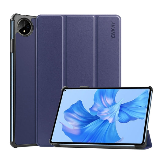 For Huawei MatePad Pro 11 2022 ENKAY Plastic Back Cover Smart Leather Stand Case(Dark Blue) - Huawei by ENKAY | Online Shopping South Africa | PMC Jewellery | Buy Now Pay Later Mobicred