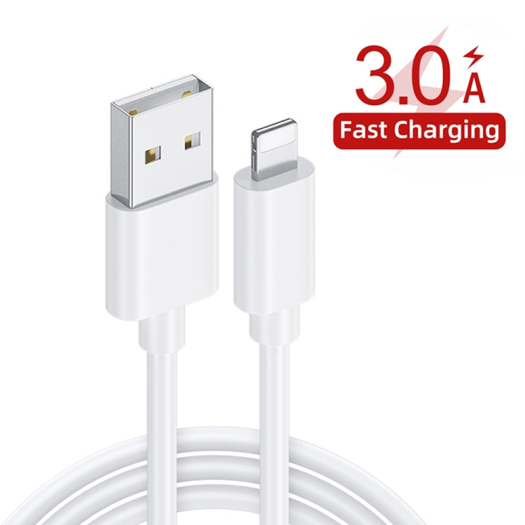 36W Dual Port QC3.0 USB Charger with 3A USB to 8 Pin Data Cable, US Plug(White) - USB Charger by PMC Jewellery | Online Shopping South Africa | PMC Jewellery | Buy Now Pay Later Mobicred