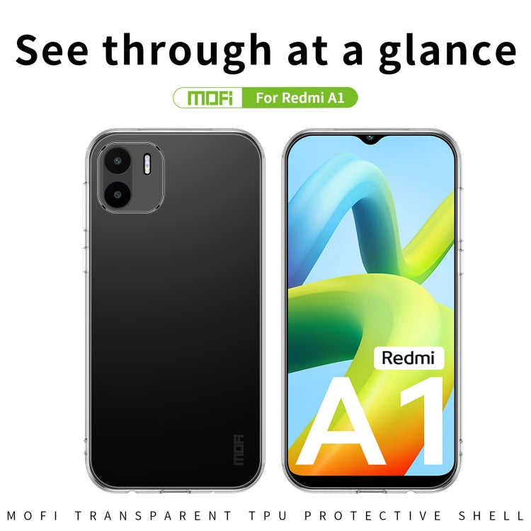 For Xiaomi Redmi A1 MOFI Ming Series Ultra-thin TPU Phone Case(Transparent) - Xiaomi Cases by MOFI | Online Shopping South Africa | PMC Jewellery