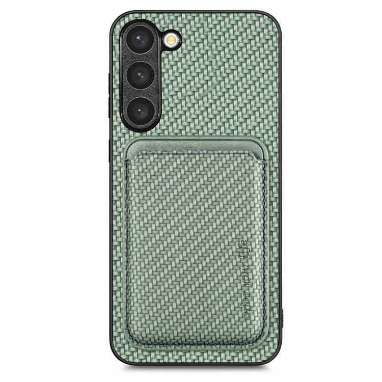 For Samsung Galaxy S23 5G Carbon Fiber Leather Card Magsafe Case(Green) - Galaxy S23 5G Cases by PMC Jewellery | Online Shopping South Africa | PMC Jewellery