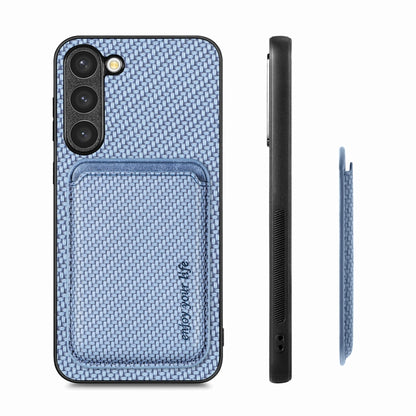 For Samsung Galaxy S23+ 5G Carbon Fiber Leather Card Magsafe Case(Blue) - Galaxy S23+ 5G Cases by PMC Jewellery | Online Shopping South Africa | PMC Jewellery