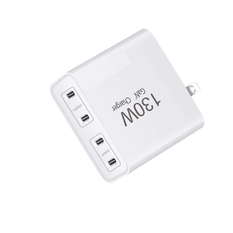 GaN130W 4-Port USB-C PD65W / PD30W Multi Port Type-C Charger for Notebook Series, EU / US Plug - Universal Power Adapter by PMC Jewellery | Online Shopping South Africa | PMC Jewellery | Buy Now Pay Later Mobicred