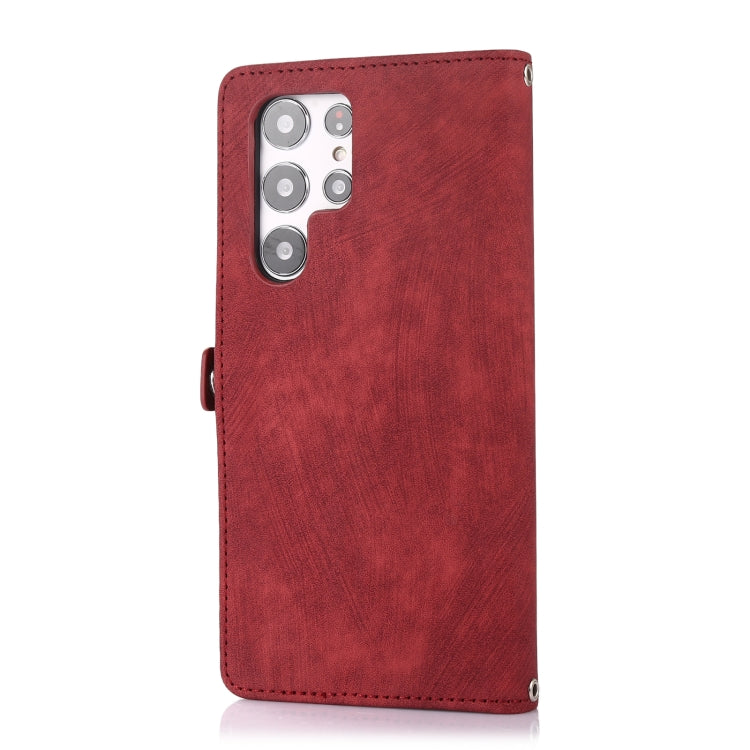 For Samsung Galaxy S22 Ultra 5G Zipper Card Slot Buckle Wallet Leather Phone Case(Red) - Galaxy S22 Ultra 5G Cases by PMC Jewellery | Online Shopping South Africa | PMC Jewellery