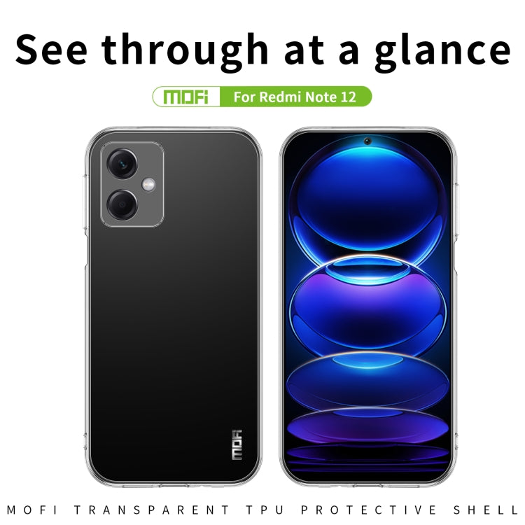 For Xiaomi Redmi Note 12 MOFI Ming Series Ultra-thin TPU Phone Case(Transparent) - Note 12 Cases by MOFI | Online Shopping South Africa | PMC Jewellery