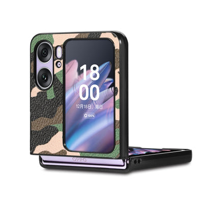 For OPPO Find N2 Flip Camouflage Leather Back Cover Phone Case(Green) - Find N2 Flip Cases by PMC Jewellery | Online Shopping South Africa | PMC Jewellery