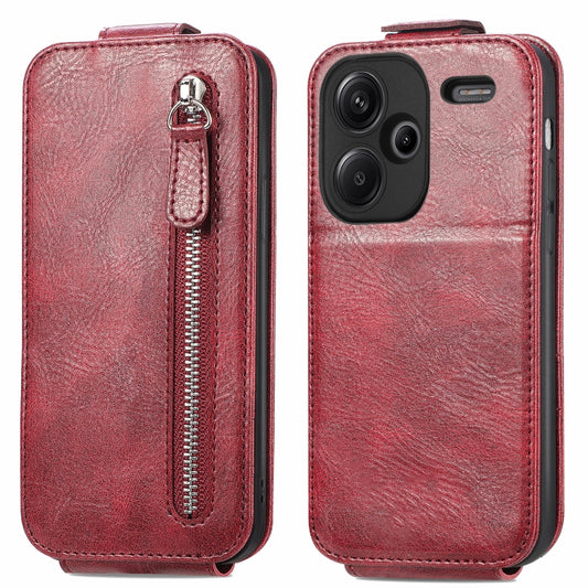 For Xiaomi Redmi Note 13 Pro+ Zipper Wallet Vertical Flip Leather Phone Case(Red) - Note 13 Pro+ Cases by PMC Jewellery | Online Shopping South Africa | PMC Jewellery | Buy Now Pay Later Mobicred