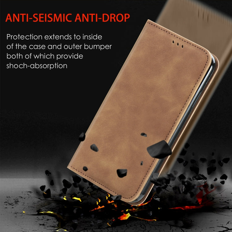 For Samsung Galaxy S25+ 5G Retro Skin Feel Magnetic Leather Phone Case(Brown) - Galaxy S25+ 5G Cases by PMC Jewellery | Online Shopping South Africa | PMC Jewellery | Buy Now Pay Later Mobicred