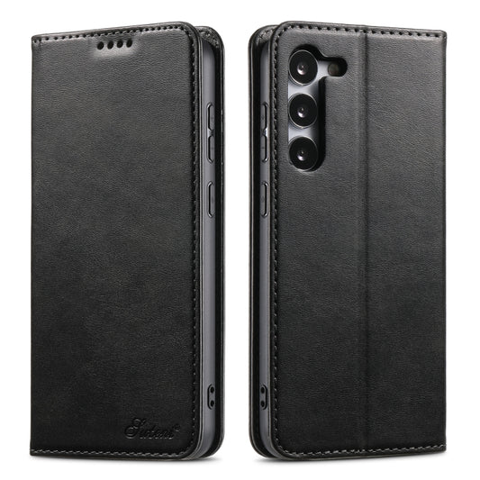 For Samsung Galaxy S24+ 5G Suteni Calf Texture Horizontal Flip Leather Phone Case(Black) - Galaxy S24+ 5G Cases by Suteni | Online Shopping South Africa | PMC Jewellery | Buy Now Pay Later Mobicred