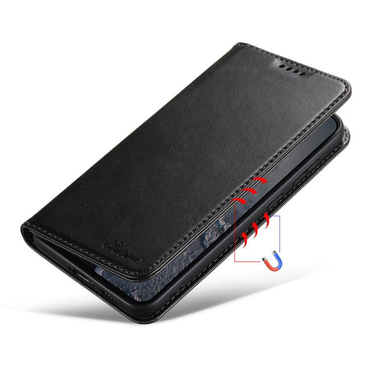 For Samsung Galaxy S24+ 5G Suteni Calf Texture Horizontal Flip Leather Phone Case(Black) - Galaxy S24+ 5G Cases by Suteni | Online Shopping South Africa | PMC Jewellery | Buy Now Pay Later Mobicred