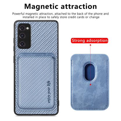 For Samsung Galaxy S20 FE Carbon Fiber Leather Card Magsafe Magnetic Phone Case(Blue) - Galaxy S20 FE Cases by PMC Jewellery | Online Shopping South Africa | PMC Jewellery