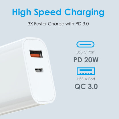 NORTHJO NOPD2002 PD20W USB-C/Type-C + QC 3.0 USB Dual Ports Fast Charger, UK Plug(White) - USB Charger by NORTHJO | Online Shopping South Africa | PMC Jewellery | Buy Now Pay Later Mobicred