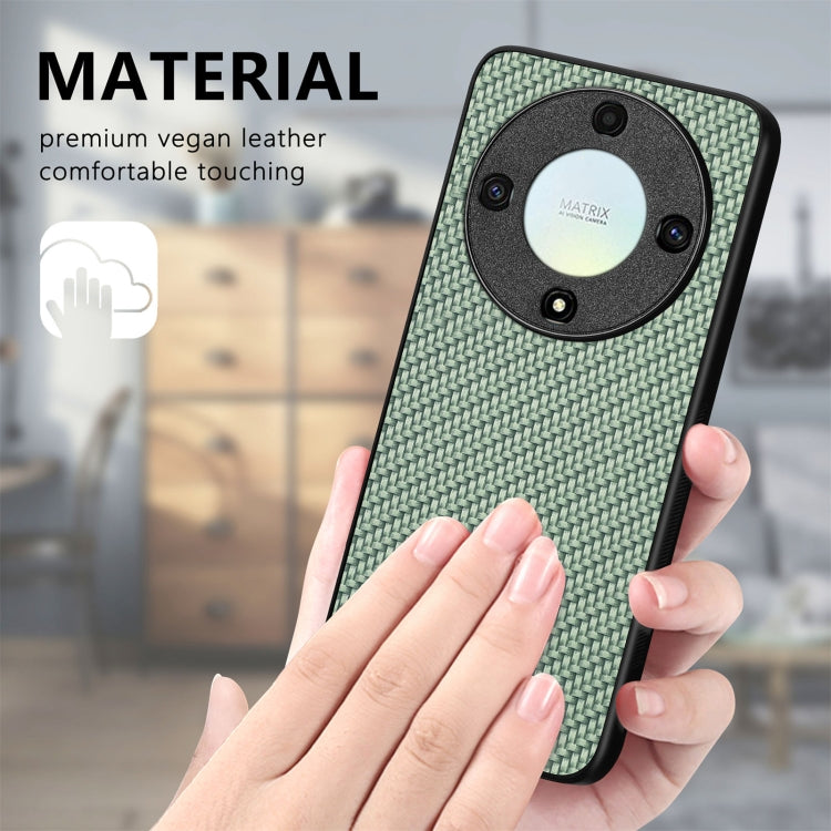 For Honor X9A Carbon Fiber Texture Leather Back Cover Phone Case(Black) - Honor Cases by PMC TechLife | Online Shopping South Africa | PMC TechLife